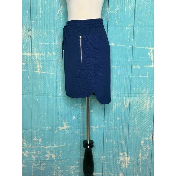Calvin Klein Blue  Elastic Waist Tie Pull On Mini Skirt XS - Picture 7 of 11